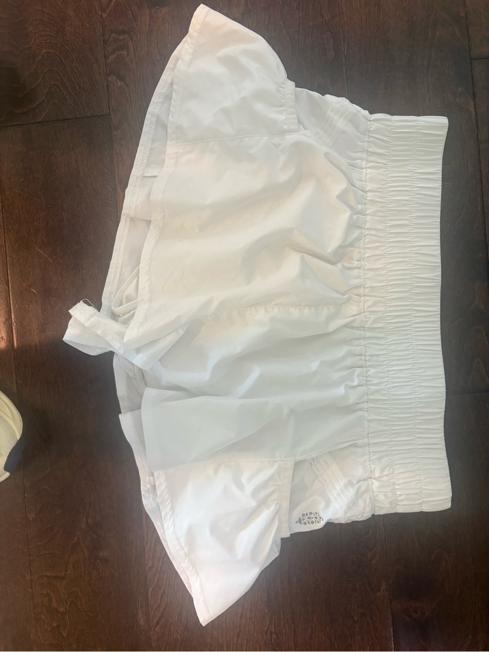 Free People White Ruffle Elastic-Waist Skort